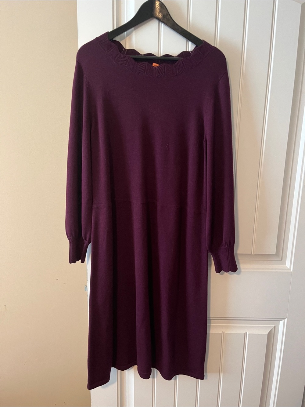 Women's plum wool long sleeve dress